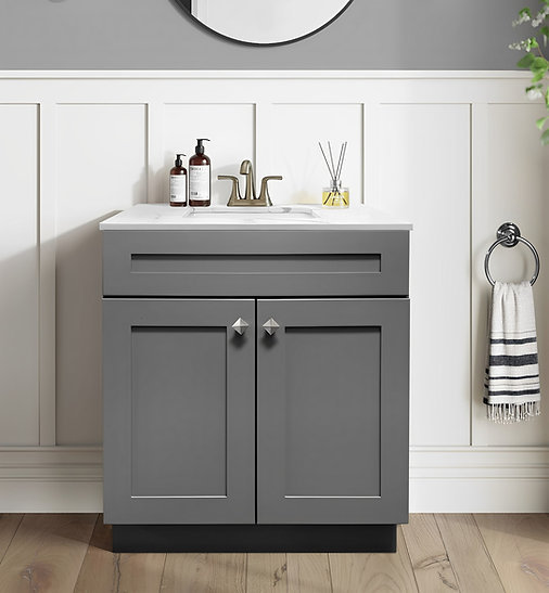 Vanity Atelier 24'' Bathroom Vanity Sink Base in Gray Shaker